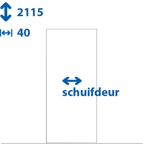 Schuifdeur 40 mm HPL RAL 9016 - 2115 x 830 - Pure ophanging