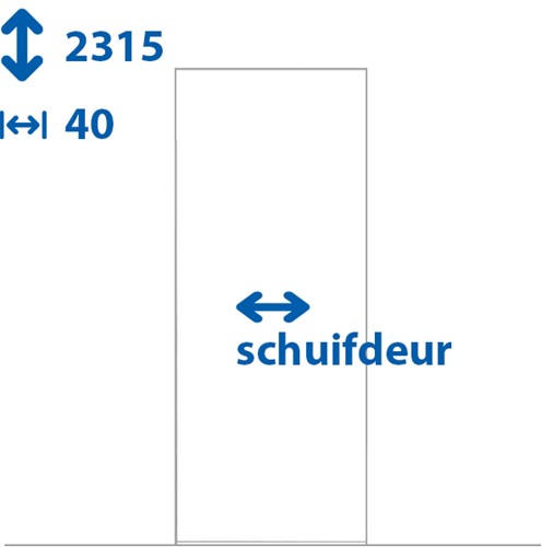 Schuifdeur 40 mm HPL RAL 9016 - 2315 x 830 mm - Xinnix ophanging
