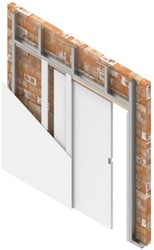 Xinnix X5D WALL schuifdeursysteem - dubbele beplating